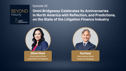 Omni Bridgeway celebrates its anniversaries in North America with reflection, and predictions, on the state of the litigation finance industry
