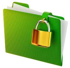 Green folder with Gold Lock