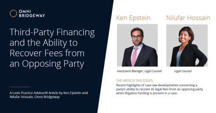 A prevailing party to a lawsuit does not lose its entitlement to a statutory fee award because it uses third party financing to pursue its claim